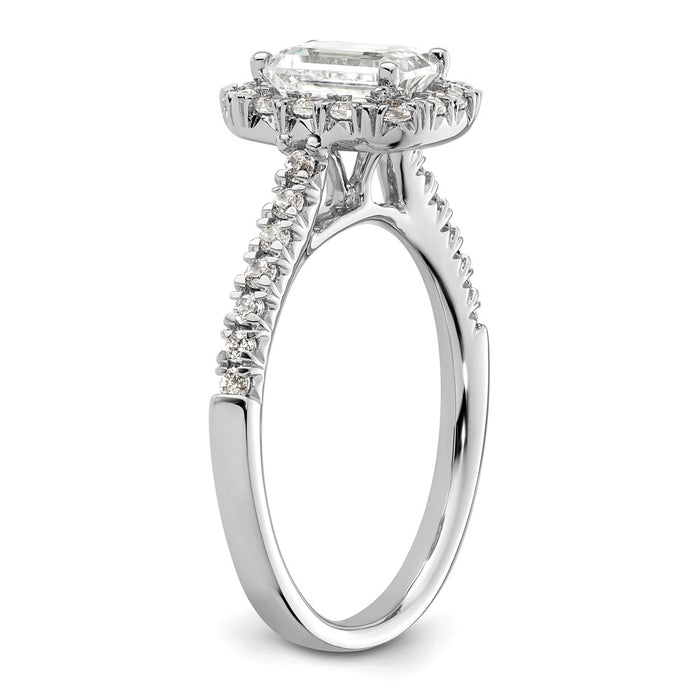 Exclusive 14K White Gold Semi-Mount Engagement Ring for 1.25 ct Emerald Cut-6