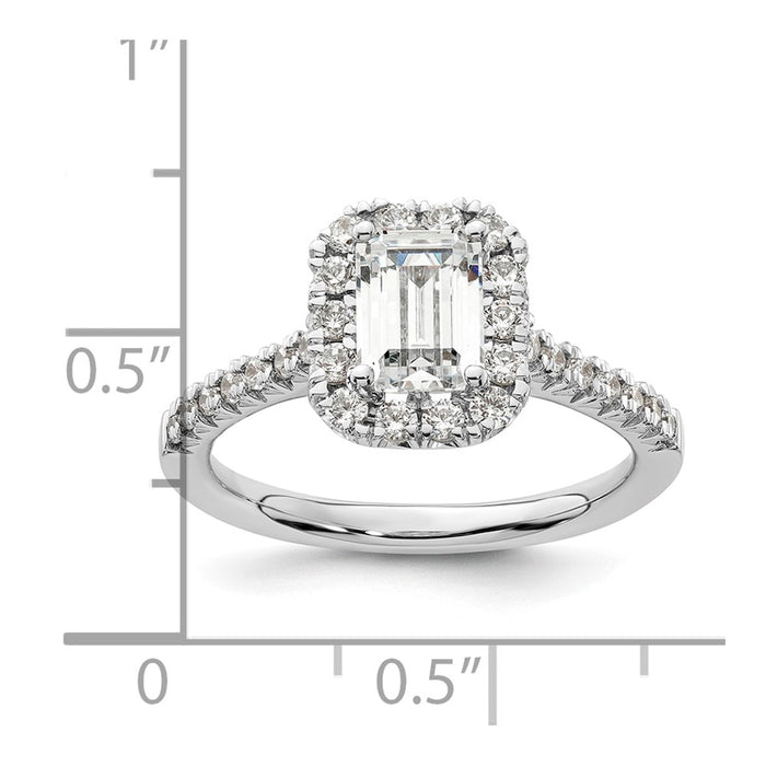 Exclusive 14K White Gold Semi-Mount Engagement Ring for 1.25 ct Emerald Cut-7
