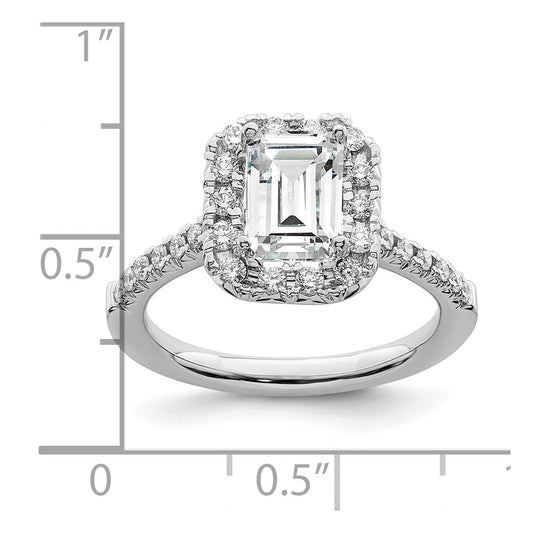 Exclusive 14K Lab-Grown Diamond Emerald Halo Engagement Ring - Stylish Value