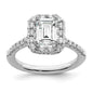 Exclusive 14K Lab-Grown Diamond Emerald Halo Engagement Ring - Stylish Value-1