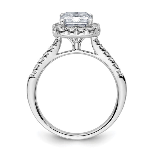 Buy 14K Lab-Grown Diamond Emerald Halo Semi-Mount Engagement Ring - Stylish!