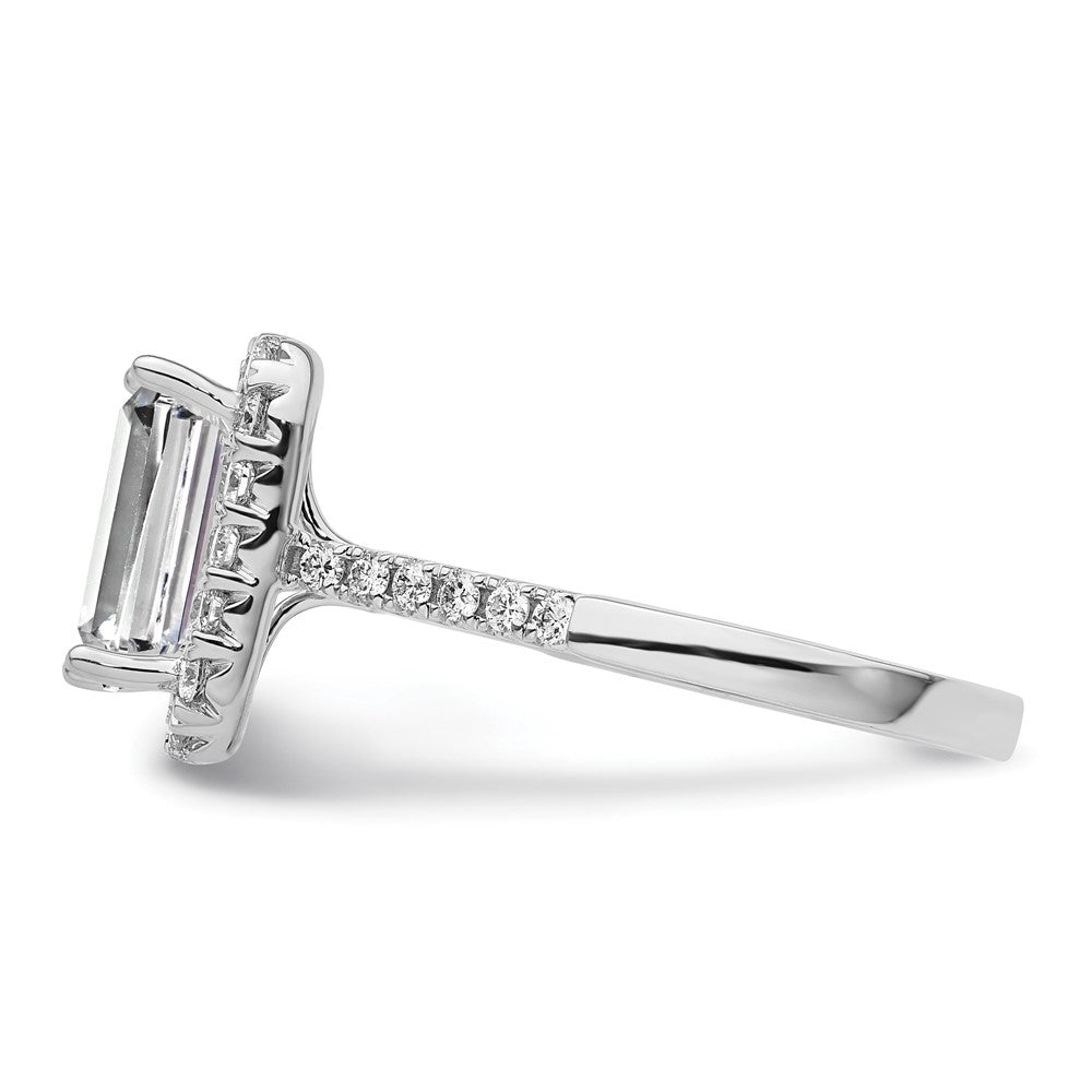 Buy 14K Lab-Grown Diamond Emerald Halo Semi-Mount Engagement Ring - Stylish!