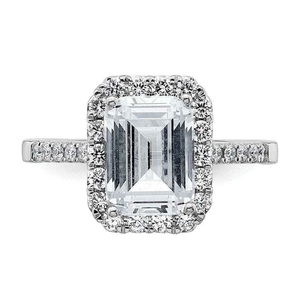 Buy 14K Lab-Grown Diamond Emerald Halo Semi-Mount Engagement Ring - Stylish!