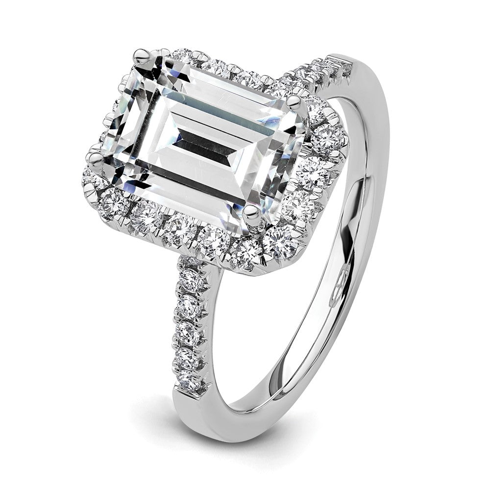 Buy 14K Lab-Grown Diamond Emerald Halo Semi-Mount Engagement Ring - Stylish!