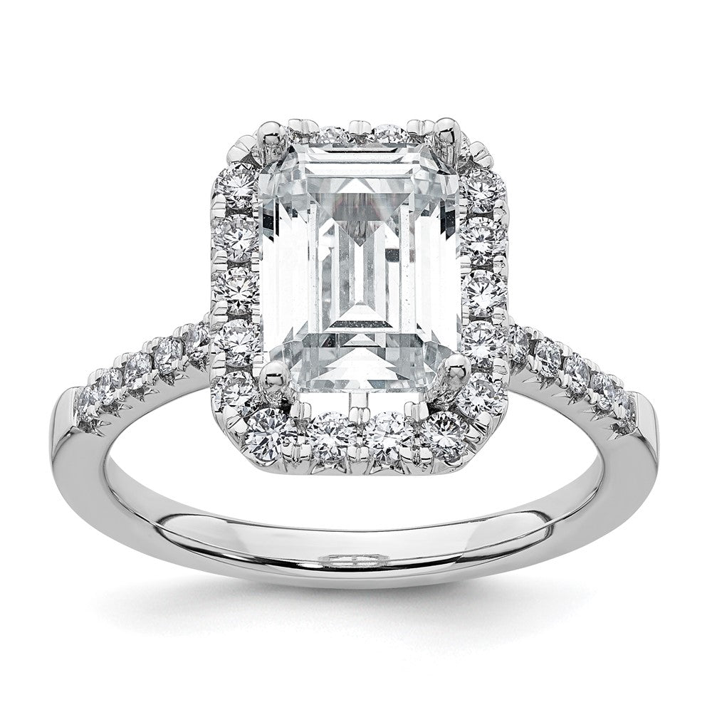 Buy 14K Lab-Grown Diamond Emerald Halo Semi-Mount Engagement Ring - Stylish!