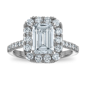 Buy Exclusive 14K Certified 2.77ct Lab-Grown Emerald Ring with Diamond Halo - Stylish Value