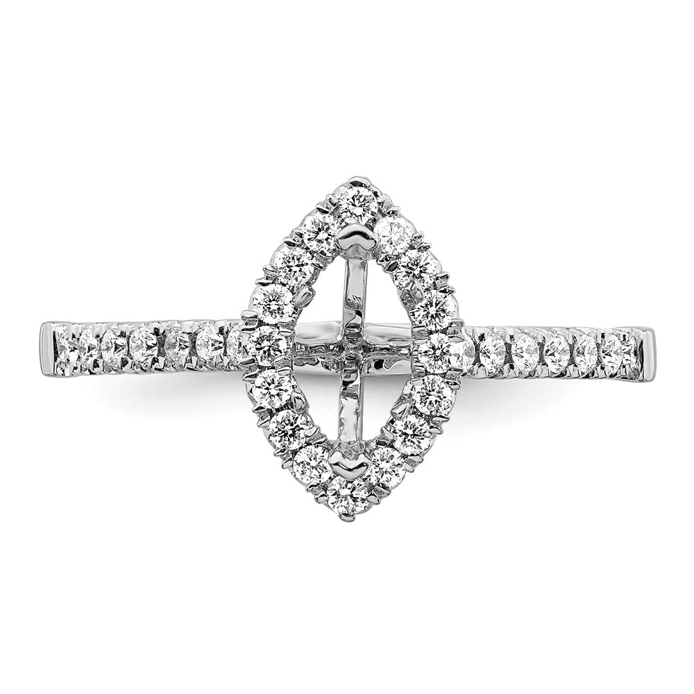 Buy 14K White Gold Halo Engagement Ring, 1/2 Carat Marquise Center - Stylish Value!