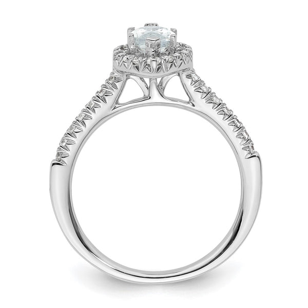 Buy Stylish 14K White Gold Halo Engagement Ring | 3/4 Carat Marquise Center