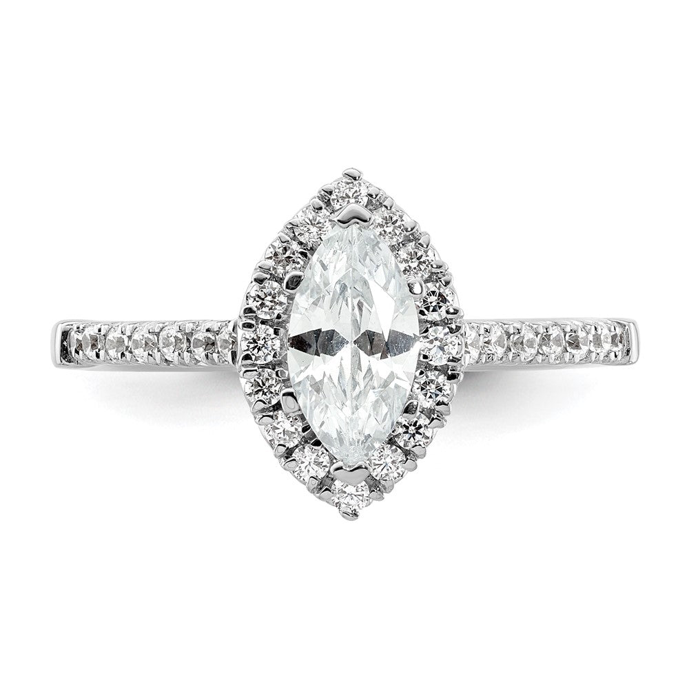 Buy Stylish 14K White Gold Halo Engagement Ring | 3/4 Carat Marquise Center