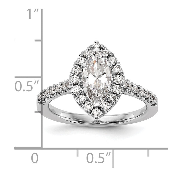Buy Exclusive 14K White Gold Semi-Mount Engagement Ring, 1 Carat Marquise & Diamonds-7