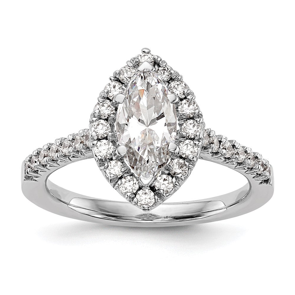 Buy Exclusive 14K White Gold Semi-Mount Engagement Ring, 1 Carat Marquise & Diamonds
