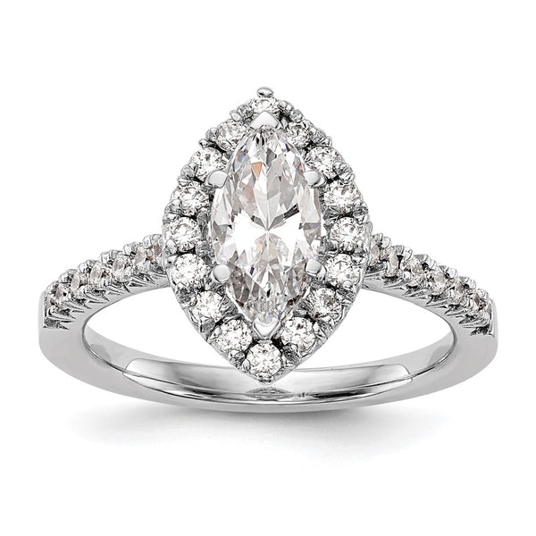 Buy Exclusive 14K White Gold Semi-Mount Engagement Ring, 1 Carat Marquise & Diamonds