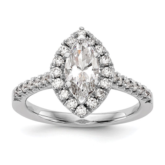 Buy Exclusive 14K White Gold Semi-Mount Engagement Ring, 1 Carat Marquise & Diamonds