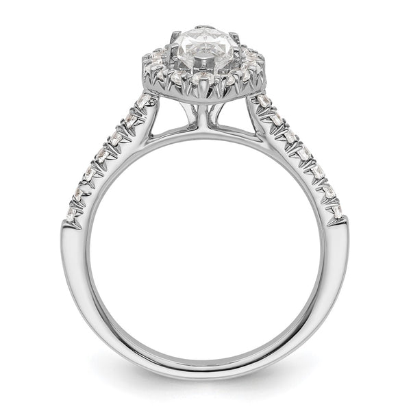 14K White Gold Semi-Mount Engagement Ring for 1.25 Carat Marquise
