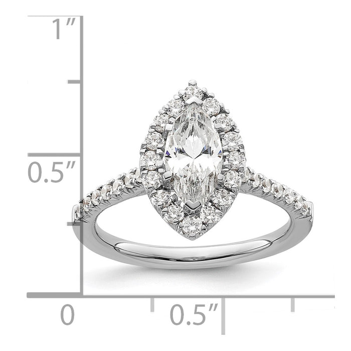 Buy Exclusive 14K White Gold Semi-Mount Engagement Ring for 1.25 Carat Marquise-7