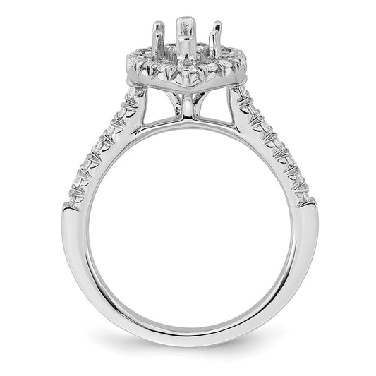 Exclusive 14K White Gold Halo Engagement Ring for 1.5 Carat Marquise Center