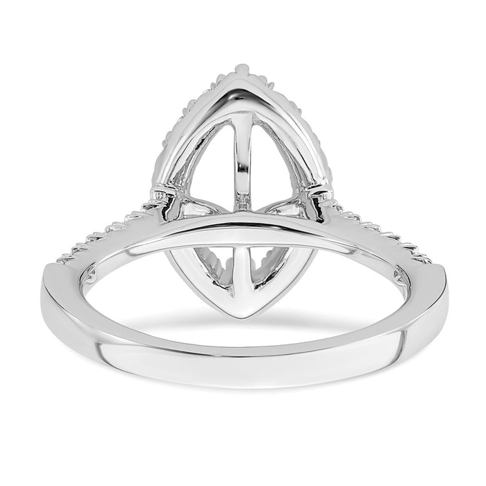 Exclusive 14K White Gold Halo Engagement Ring for 1.5 Carat Marquise Center-5