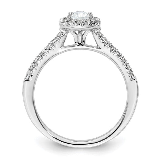 Buy Exclusive 14K White Gold Halo Engagement Ring, 1/3 Carat Pear Center & Accents