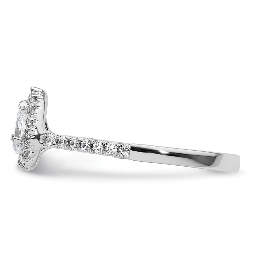 Buy Exclusive 14K White Gold Halo Engagement Ring, 1/3 Carat Pear Center & Accents