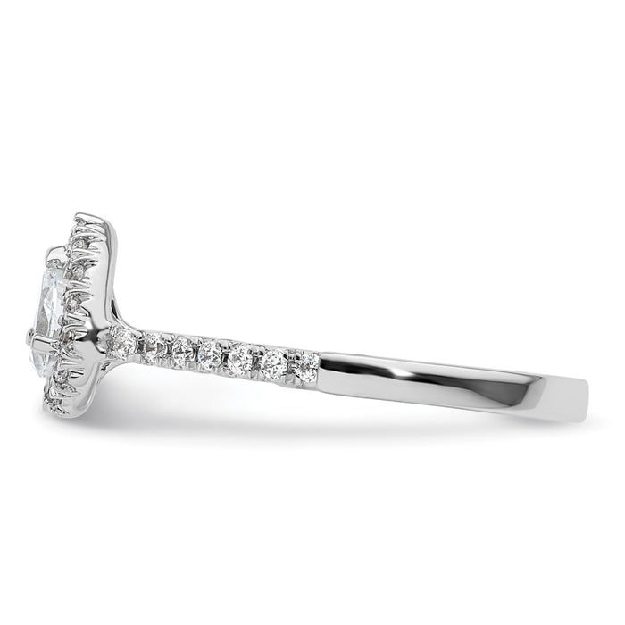 Buy Exclusive 14K White Gold Halo Engagement Ring, 1/3 Carat Pear Center & Accents-3
