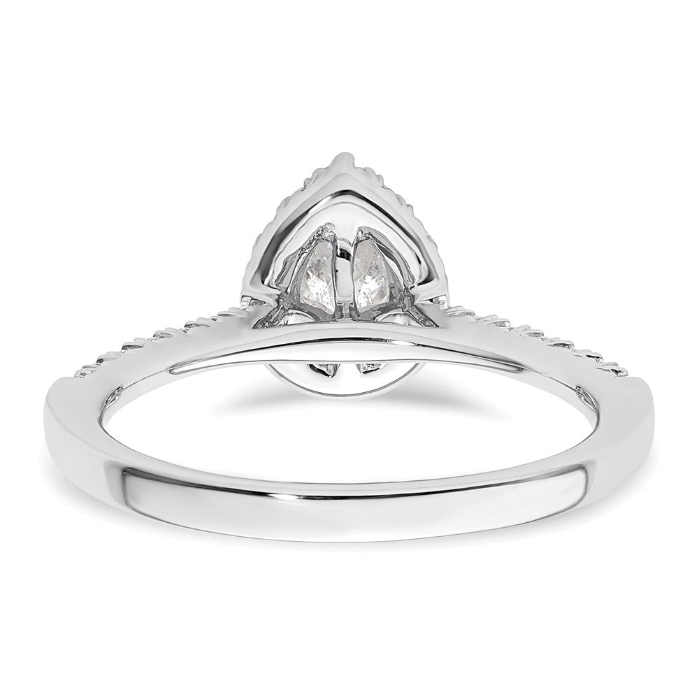 Buy Exclusive 14K White Gold Halo Engagement Ring, 1/3 Carat Pear Center & Accents