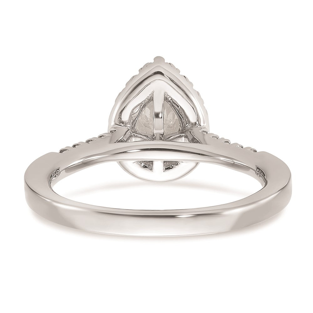 Buy 14K White Gold Halo Semi-Mount Engagement Ring, 1/2 Carat Pear Center, Affordable!