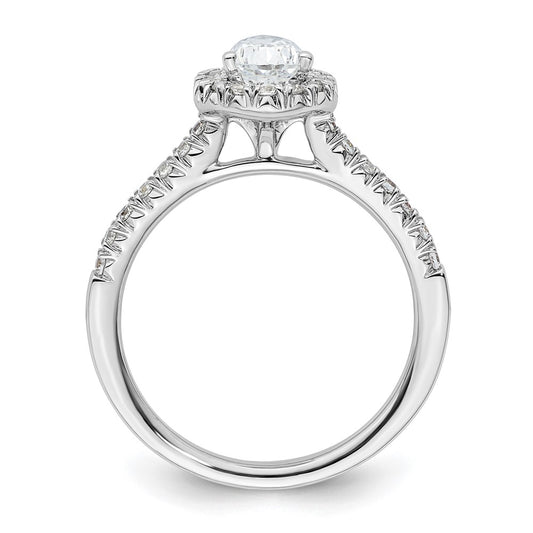 Buy Stylish 14K White Gold Halo Engagement Ring with 3/4 Carat Pear Center