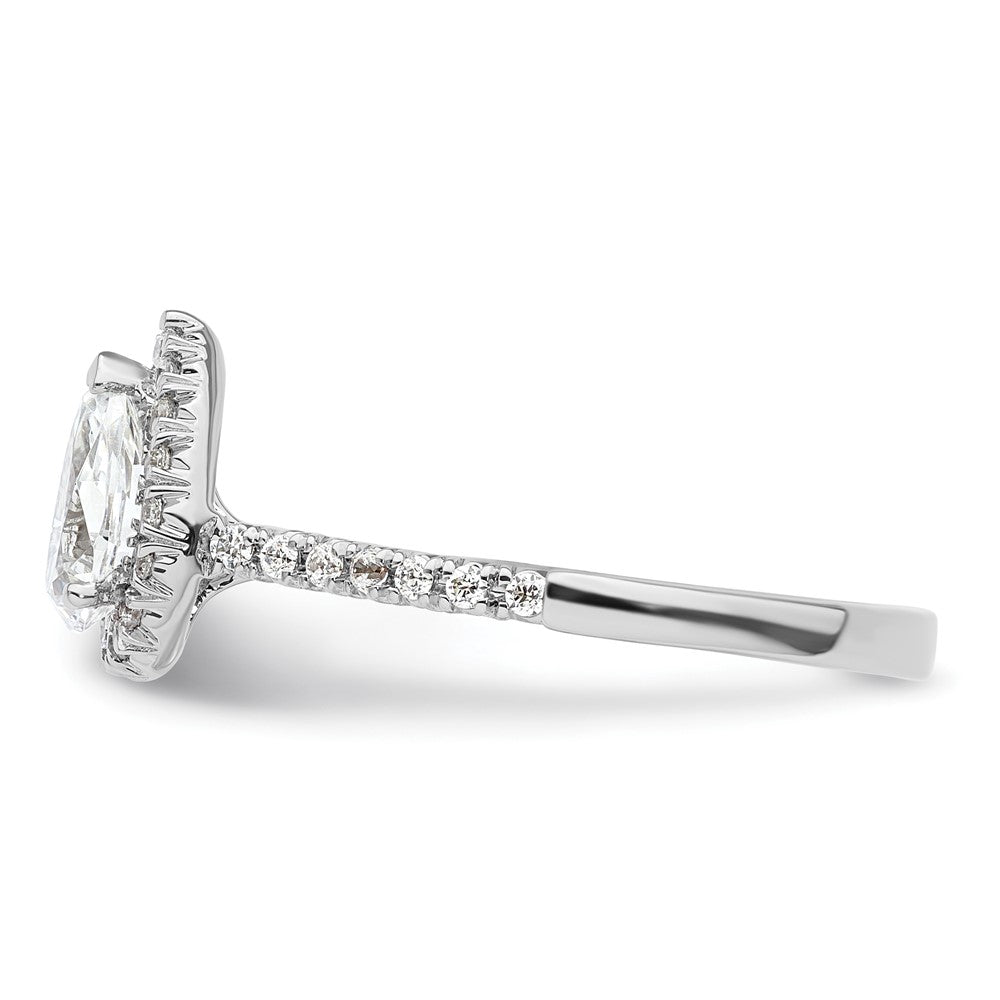 Buy Stylish 14K White Gold Halo Engagement Ring with 3/4 Carat Pear Center