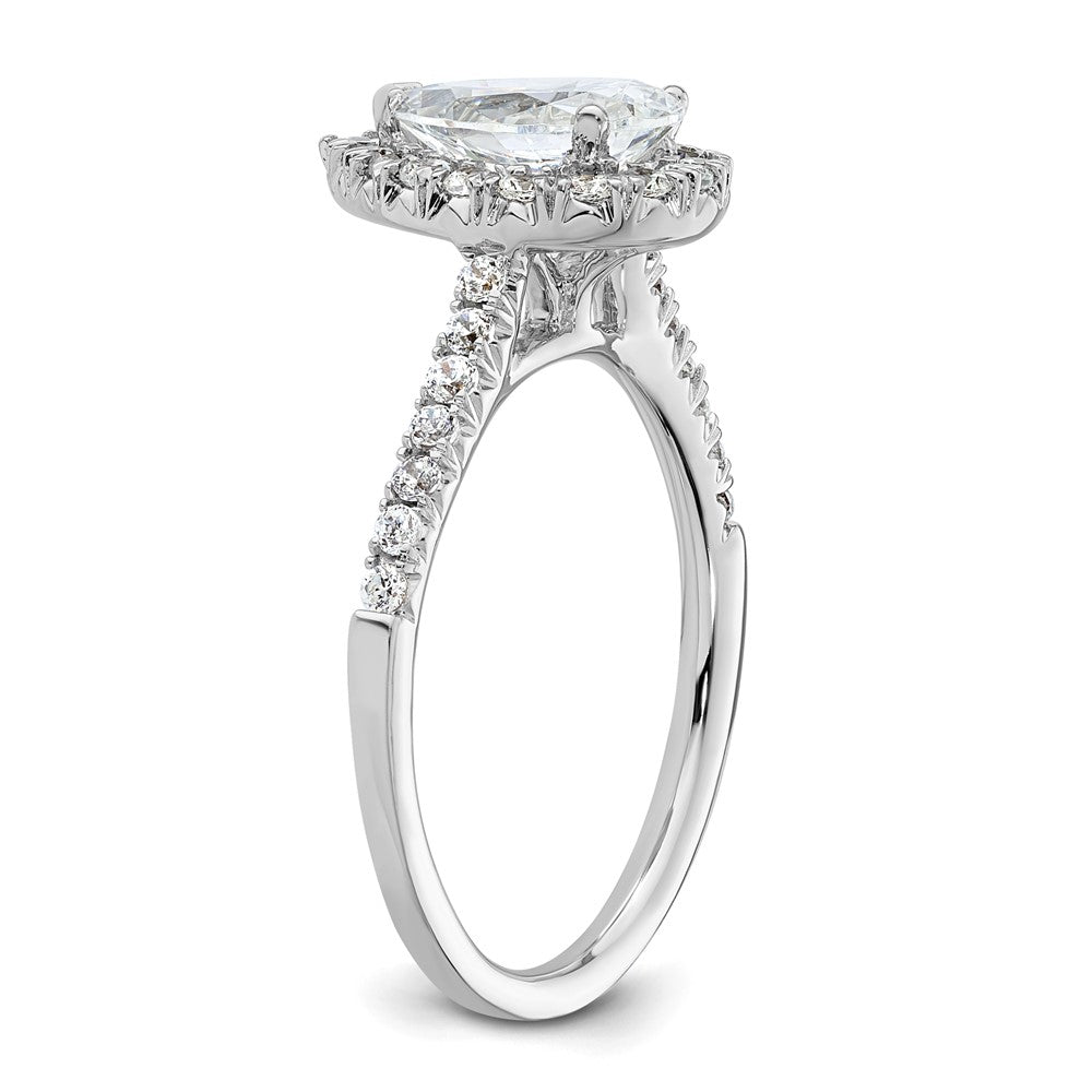 High-Quality 14K White Gold Halo Engagement Ring, 1.25ct Pear Center, Stylish Value
