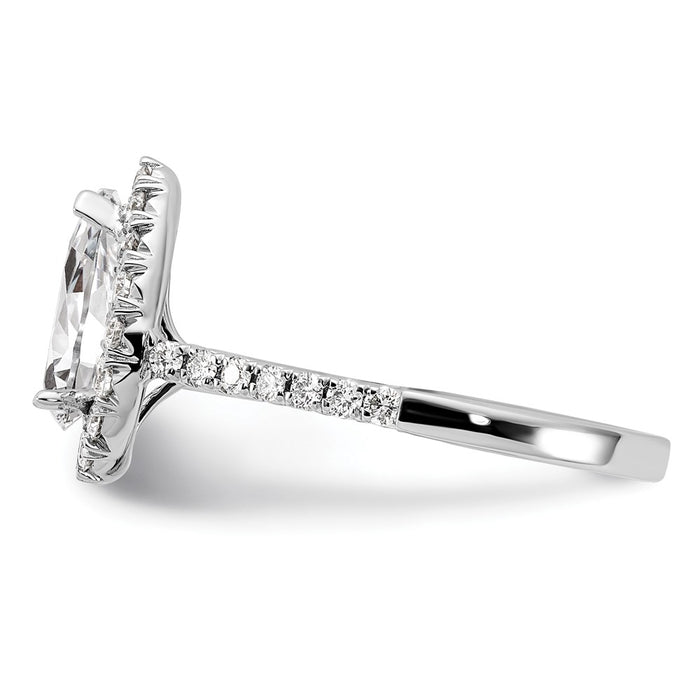 Buy Stylish 14K White Gold Halo Engagement Ring, 1.5 Carat Pear Center, Value!-3
