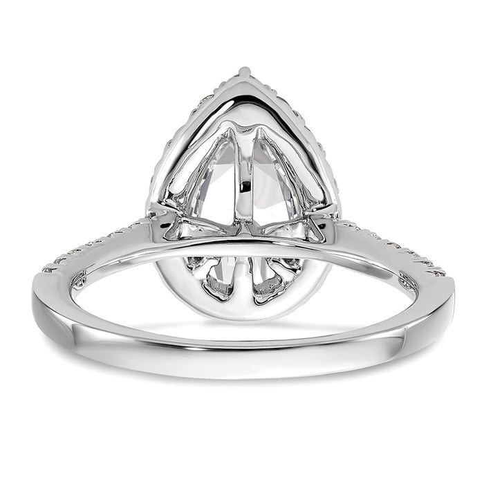 Buy Stylish 14K White Gold Halo Engagement Ring, 1.5 Carat Pear Center, Value!-5