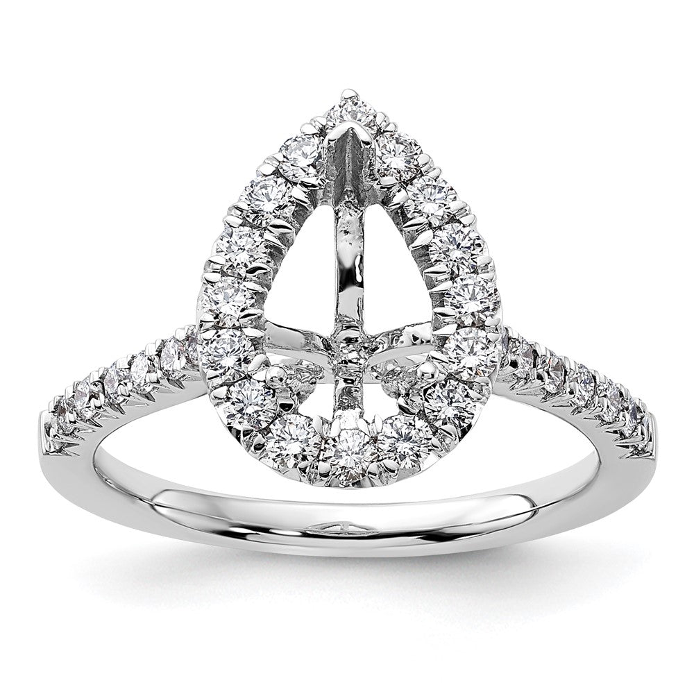 Buy Stylish 14K White Gold Halo Engagement Ring, 1.5 Carat Pear Center, Value!