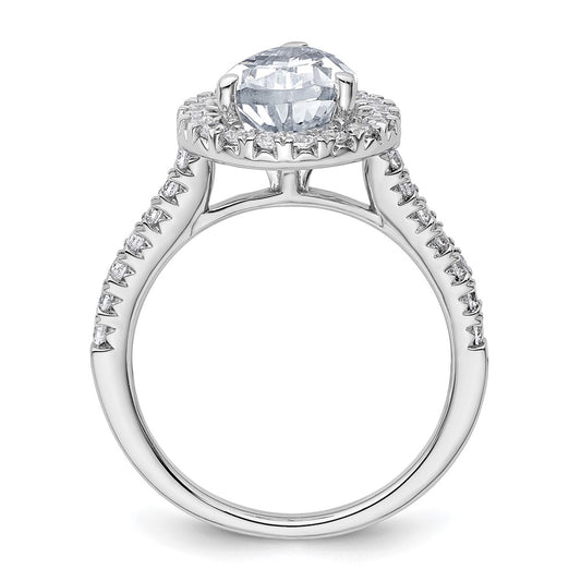 Buy Exclusive 14k White Gold Pear Halo Engagement Ring - Lab-Grown Diamond, VS/SI+