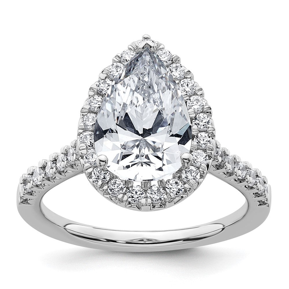 Buy Exclusive 14k White Gold Pear Halo Engagement Ring - Lab-Grown Diamond, VS/SI+