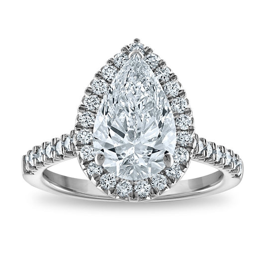 Buy Stylish 3.03ct Pear-Shaped Lab-Grown Diamond Ring in 14K White Gold