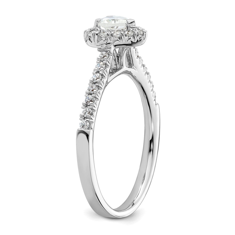 Designer 14K White Gold Halo Engagement Ring | 1/4 Carat Heart Center & Accents