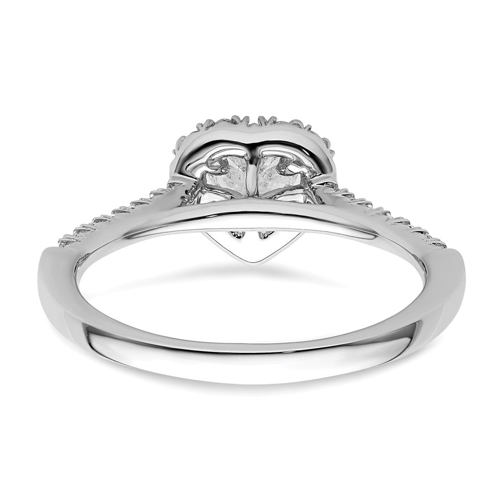 High-Quality 14K White Gold Halo Engagement Ring, 1/2 Carat Heart Center - Luxury Value!