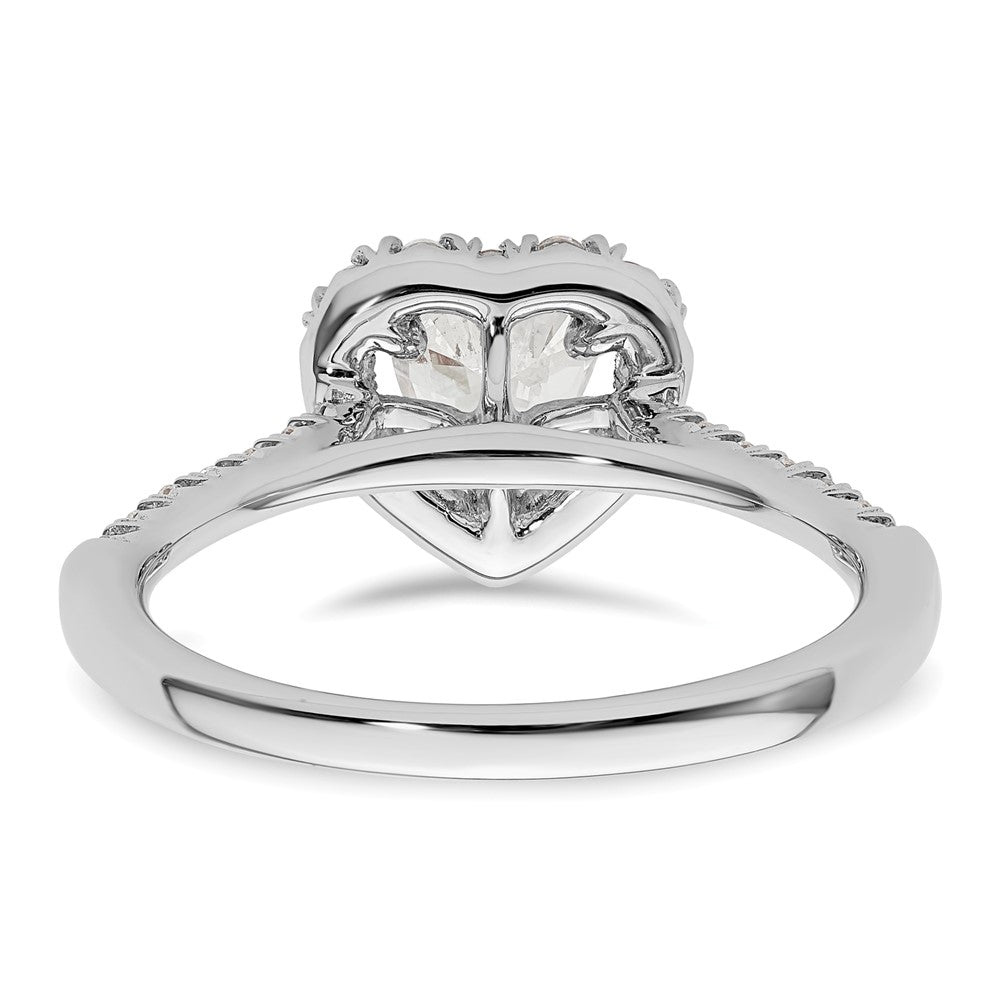 Buy Exclusive 14K White Gold Halo Engagement Ring, 1/3 Carat Diamonds, 3/4 Carat Heart