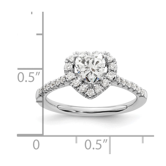 Buy Exclusive 14K White Gold Halo Engagement Ring, 1/3 Carat Diamonds, 3/4 Carat Heart-7