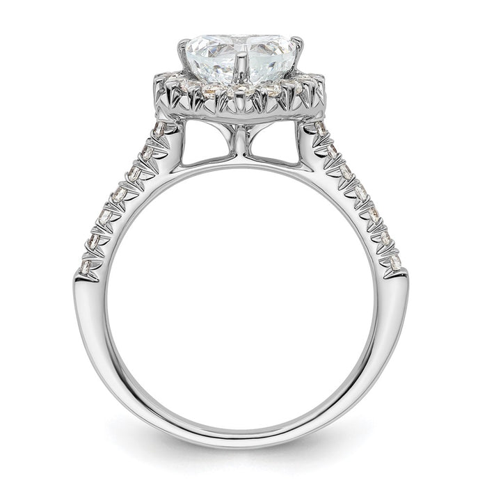 Exclusive 14K White Gold Halo Semi-Mount Ring for 1.25 Carat Heart Stone-2