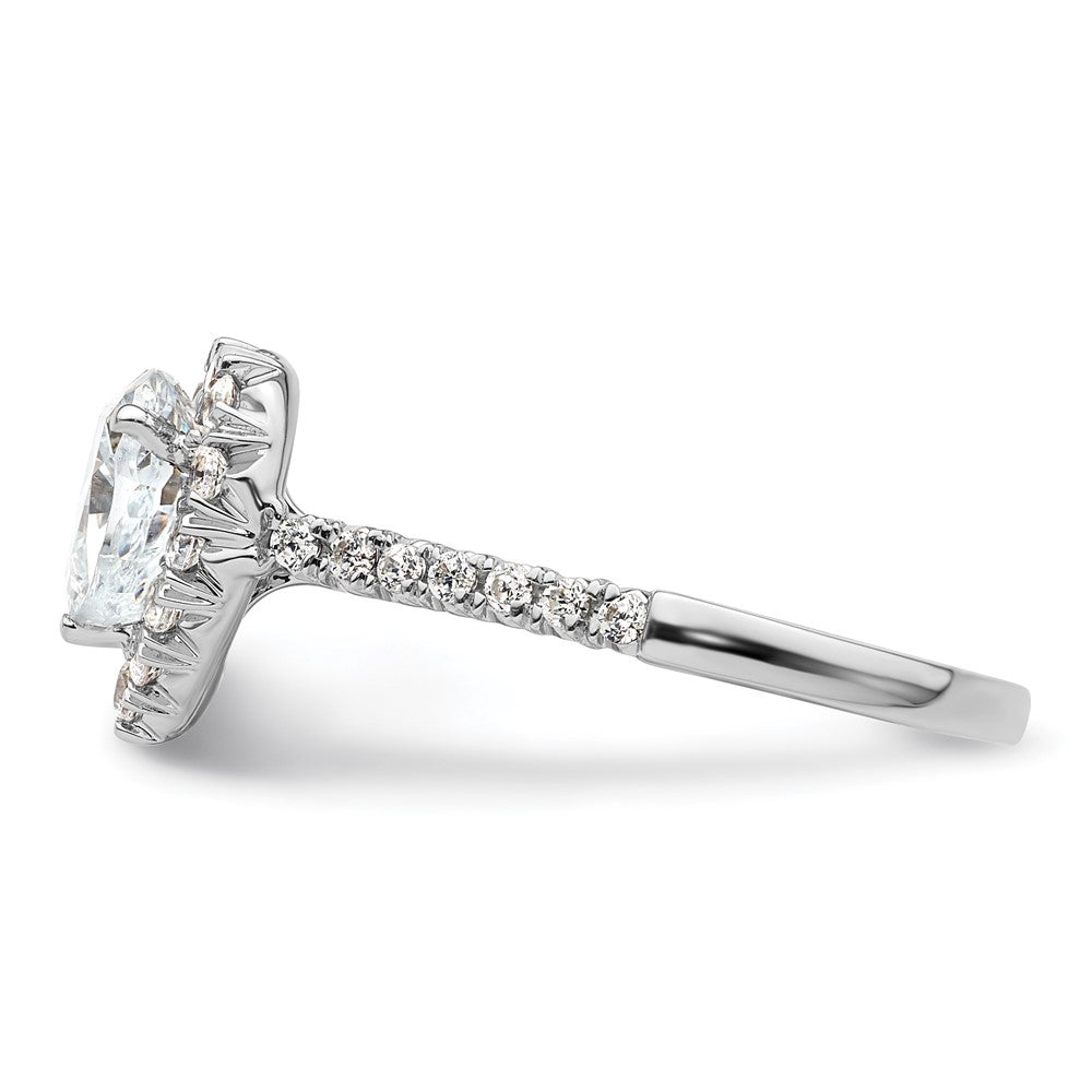 Exclusive 14K White Gold Halo Semi-Mount Ring for 1.25 Carat Heart Stone