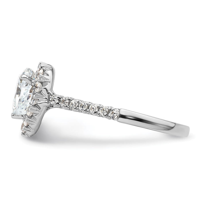 Exclusive 14K White Gold Halo Semi-Mount Ring for 1.25 Carat Heart Stone-3