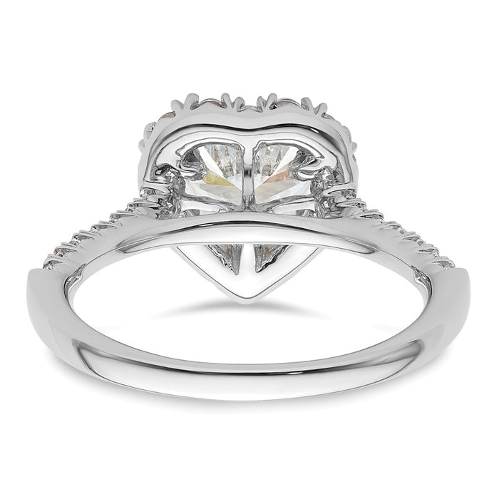 Exclusive 14K White Gold Halo Semi-Mount Ring for 1.25 Carat Heart Stone-5