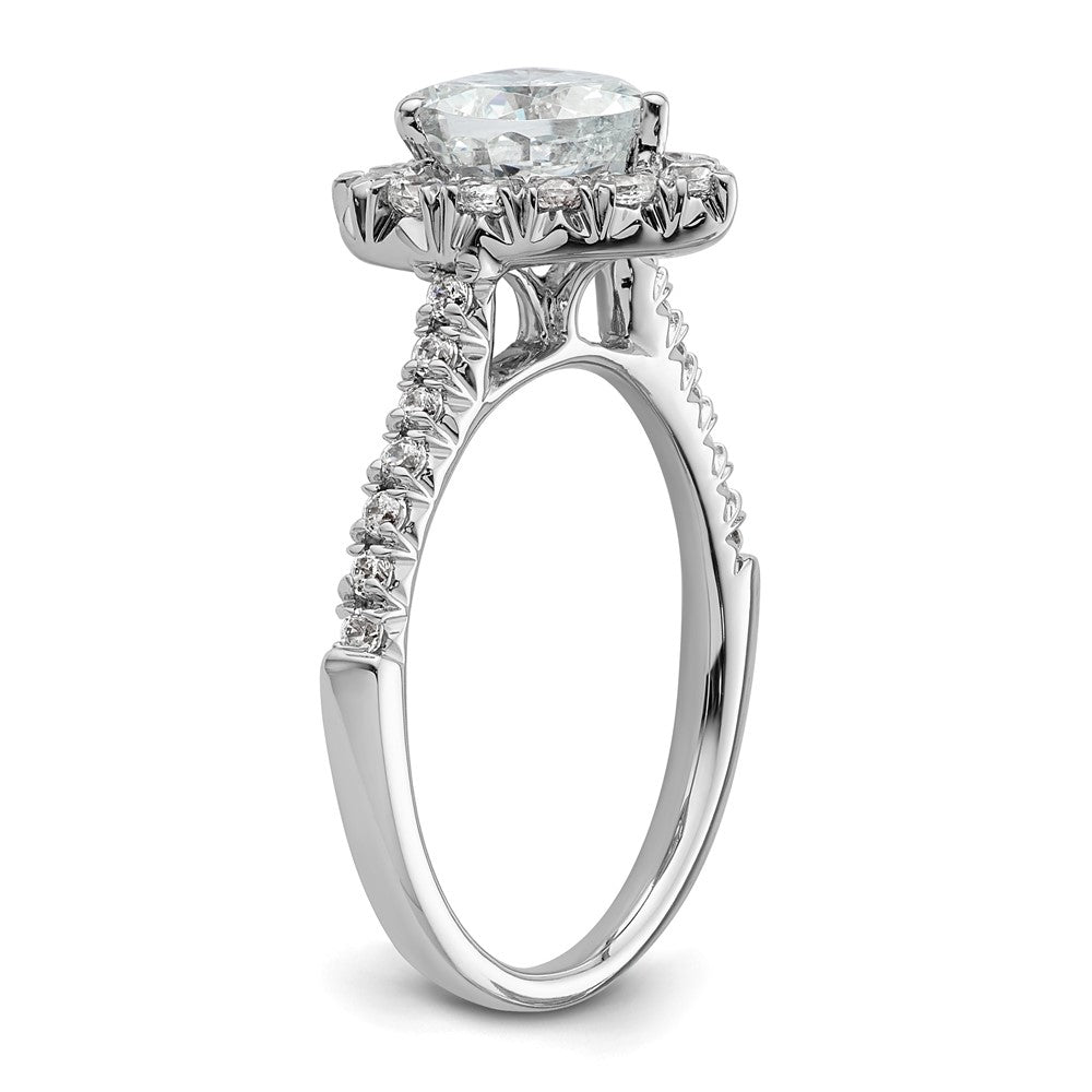 Exclusive 14K White Gold Halo Semi-Mount Ring for 1.25 Carat Heart Stone