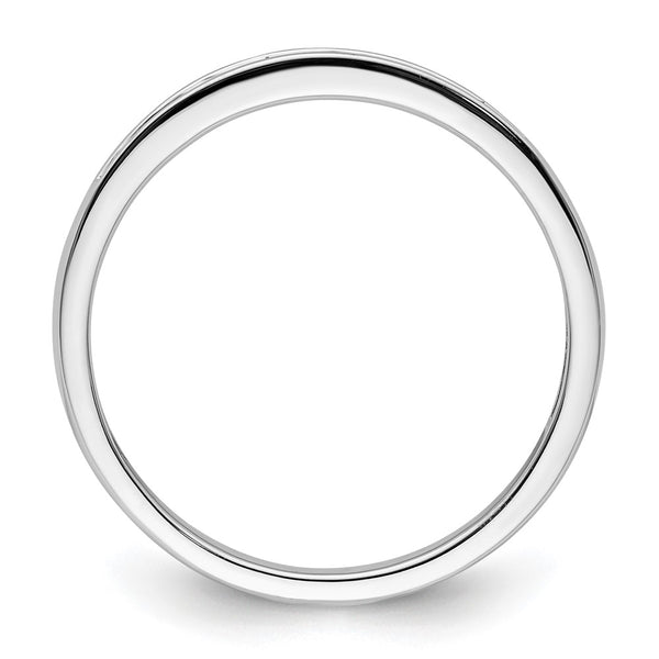 14K White Gold Wedding Band with 1/10 Carat Diamonds - Style GR1-1022548