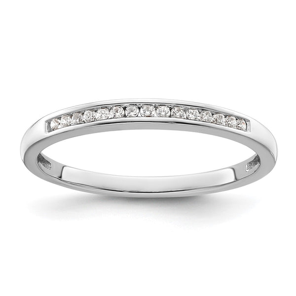 14K White Gold Wedding Band with 1/10 Carat Diamonds - Style GR1-1022548