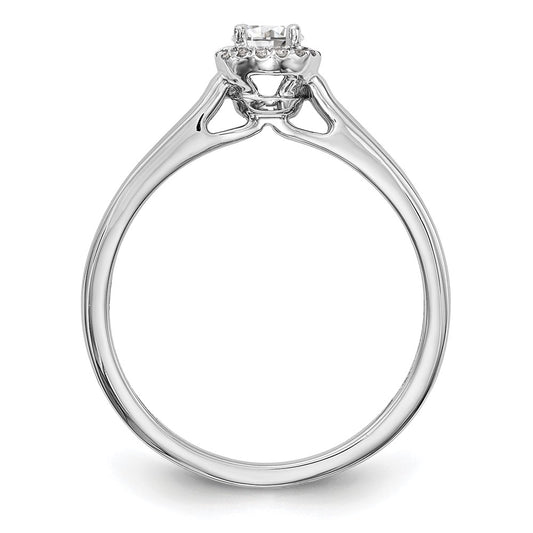 Buy Exclusive 14K White Gold Halo Engagement Ring, 1/5 Carat Center Stone & Accents
