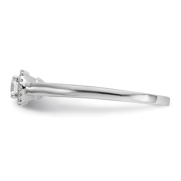 Buy Exclusive 14K White Gold Halo Engagement Ring, 1/5 Carat Center Stone & Accents-3