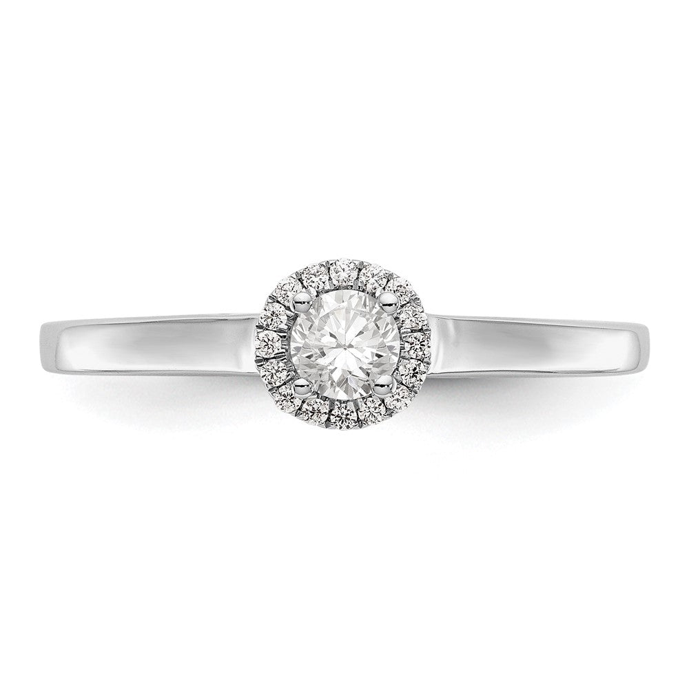 Buy Exclusive 14K White Gold Halo Engagement Ring, 1/5 Carat Center Stone & Accents