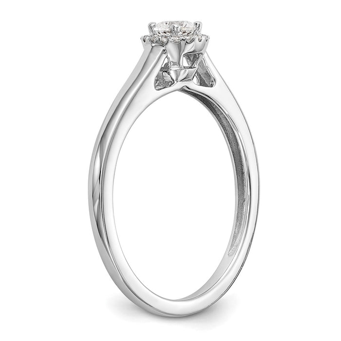 Buy Exclusive 14K White Gold Halo Engagement Ring, 1/5 Carat Center Stone & Accents-6